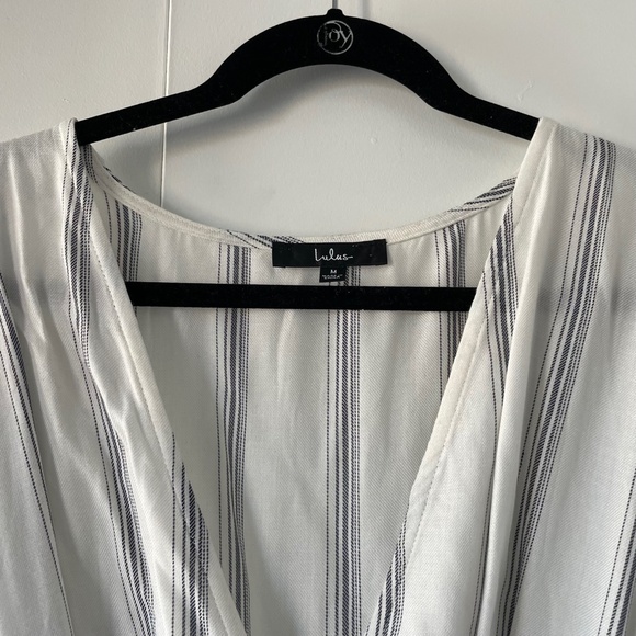 White Striped Romper - Picture 3 of 5